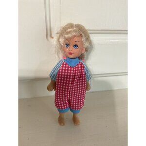 Vintage 1995 Kid Kore 5" Little Sister Doll Western outfit pig Tail Braids